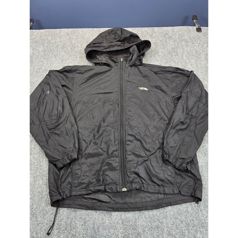 The North Face Black Hooded Lightweight Shell Jacket Womens Large Full Zip